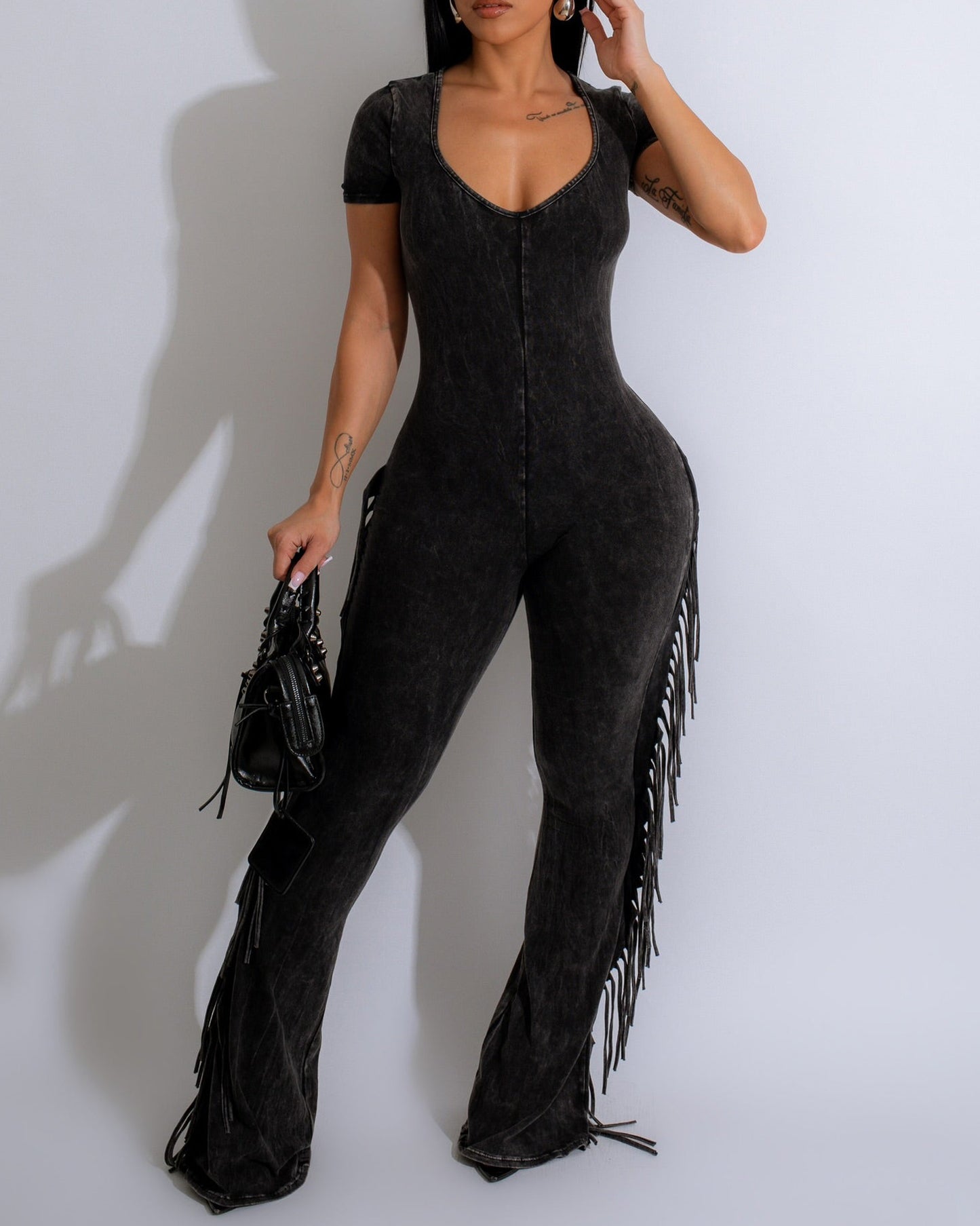 Sexy Miracle Fringe Flare Jumpsuit