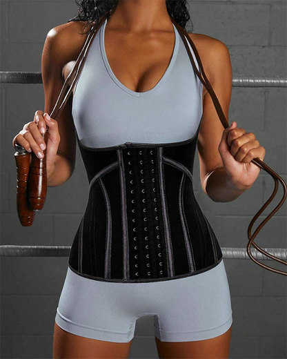 Three-row buckle cross-body latex sports waist and abdomen belt