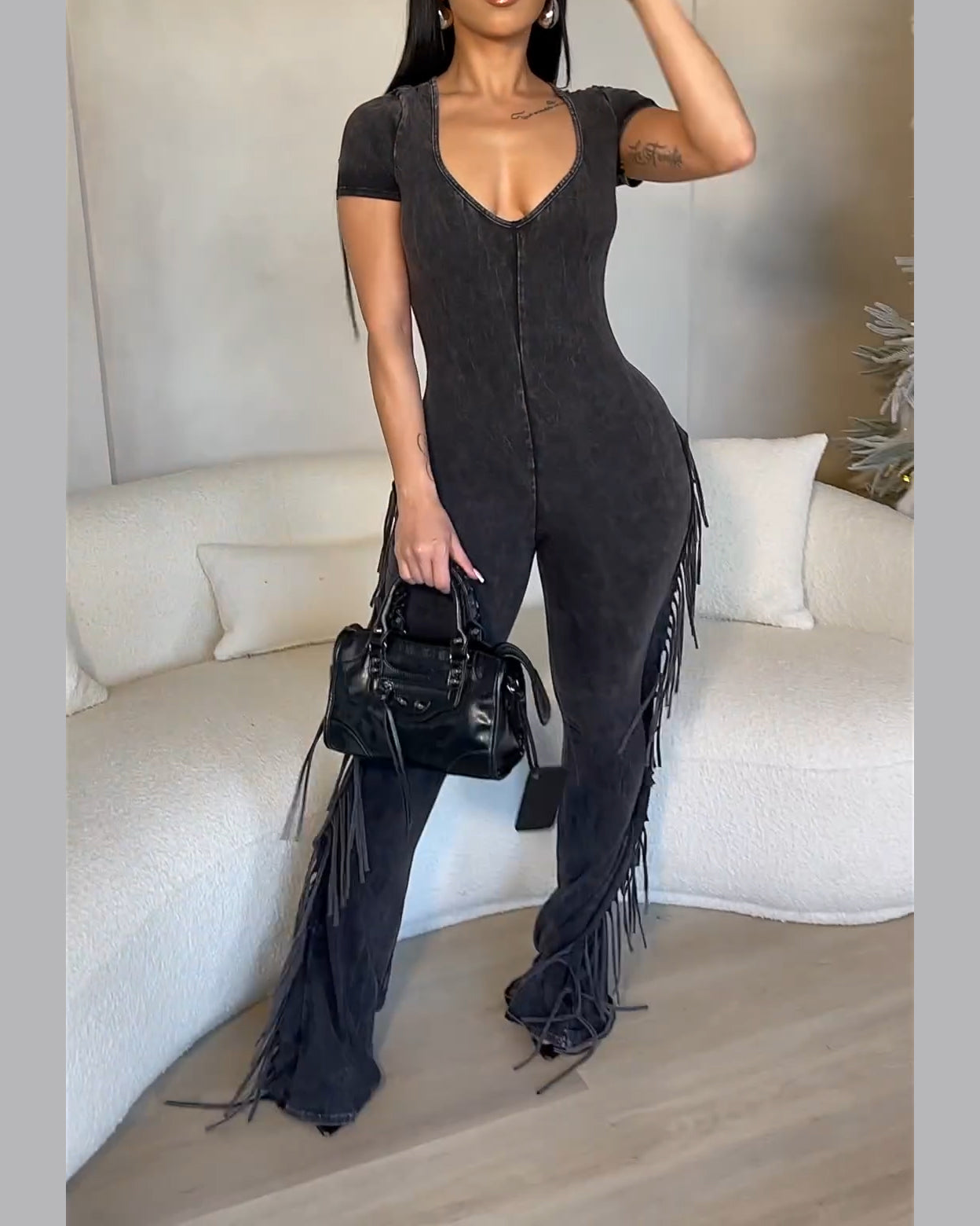 Sexy Miracle Fringe Flare Jumpsuit