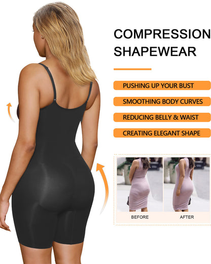 Women's Tummy Control Bodysuit Seamless Full Coverage Sculpting Shapewear