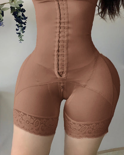 Breast support buttoned bodysuit