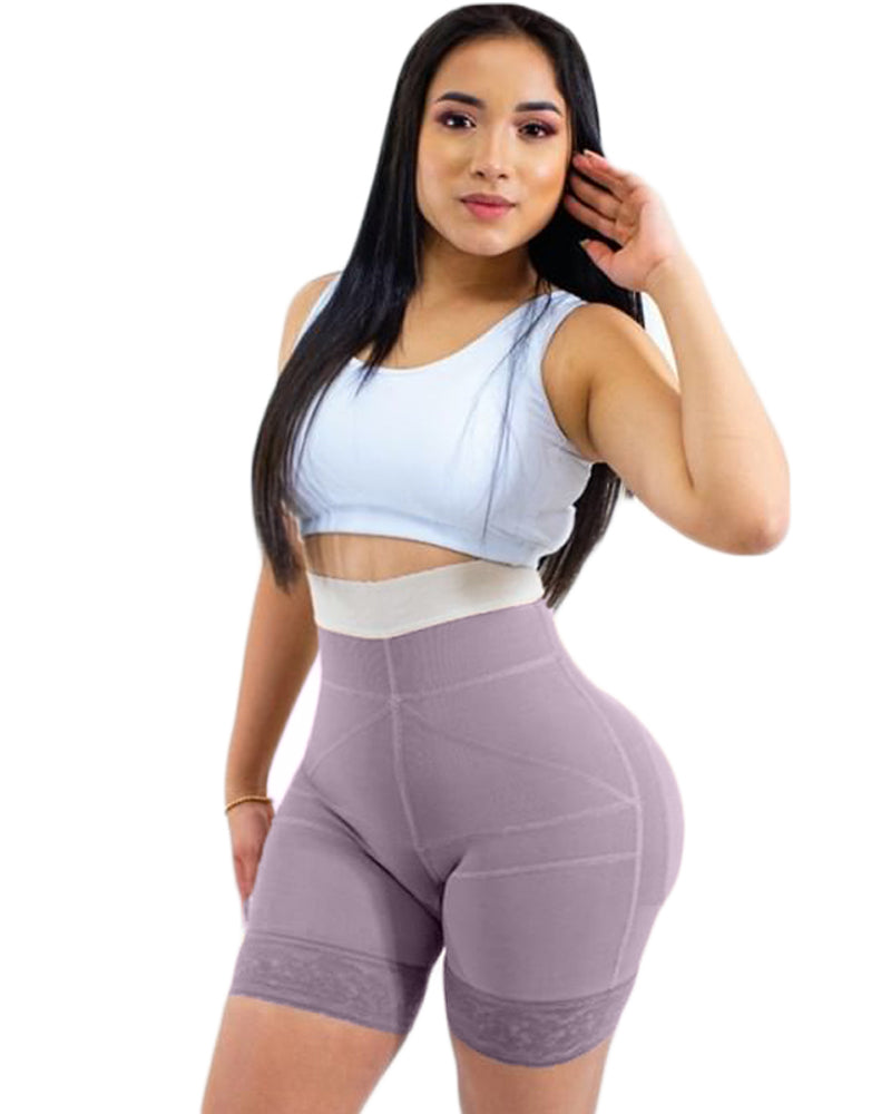 Daily Life Use Double Pressure Shaping Shorts Slimming Fajas Lace Body Shaper Girdle