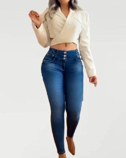 High Waisted Slim Fit Curvy Jeans