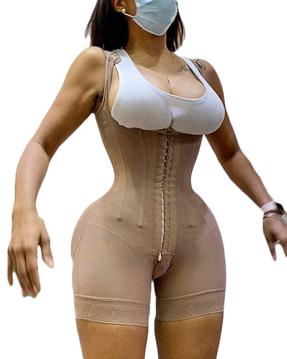 Women's Shapewear HOOK AND EYE CLOSURE Tummy Control  Adjustable Crotch  Open Bust Bodysuit