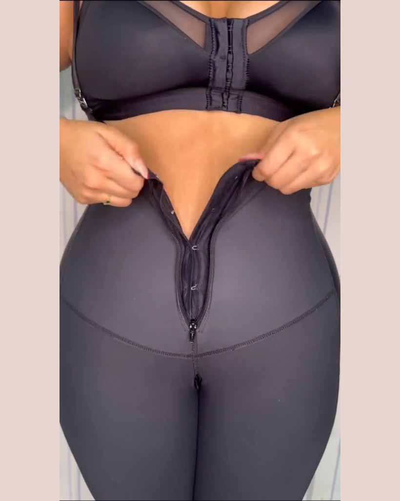 Internal Hooks Tummy Control Zipper Shapewear