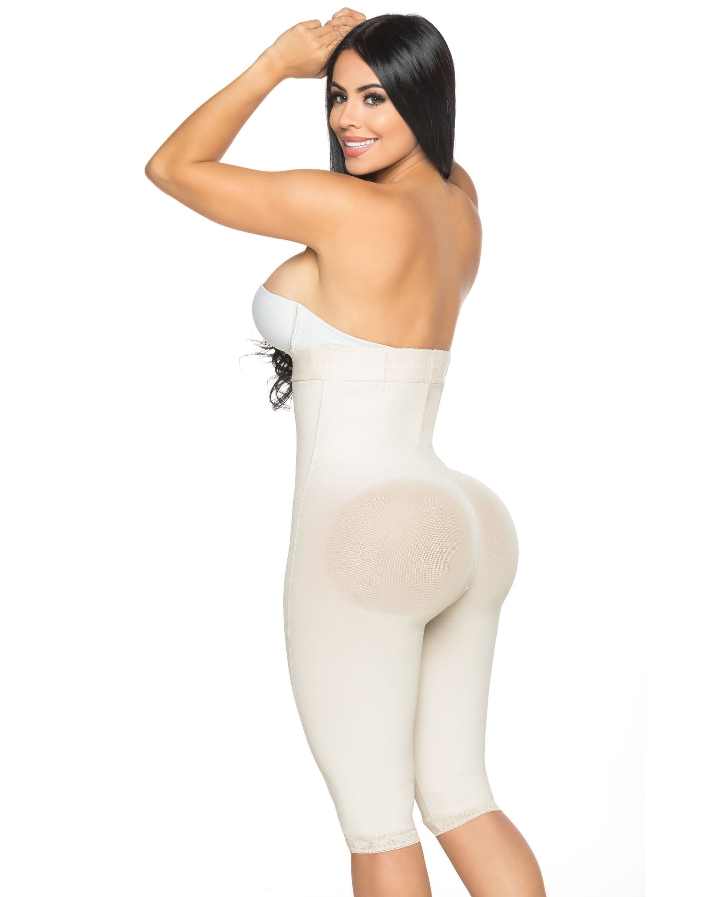 Beige High Waist Pants Ultra Invisible Push-Up Panties