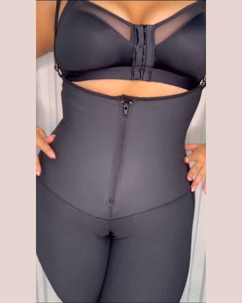 Internal Hooks Tummy Control Zipper Shapewear