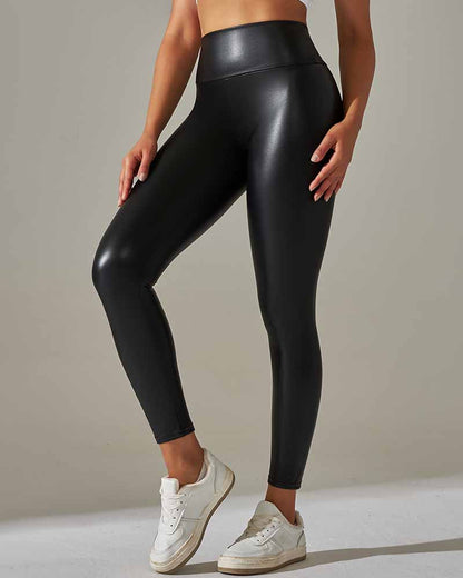 Sexy Pu Sports High-Waisted Leather Pants