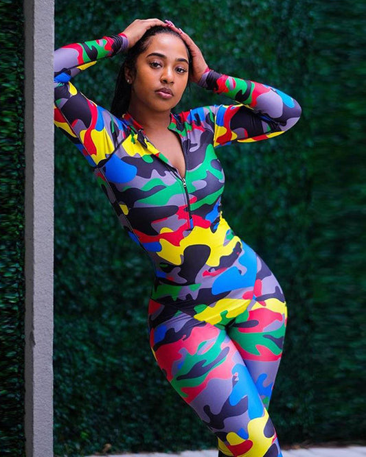 Multi-color Sports Jumpsuit