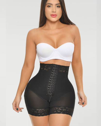 HIGH WAIST PUSH UP SHORTS WITH 3 ROWS OF BOOTYLICIOUS ENHANCEMENT SNAPS