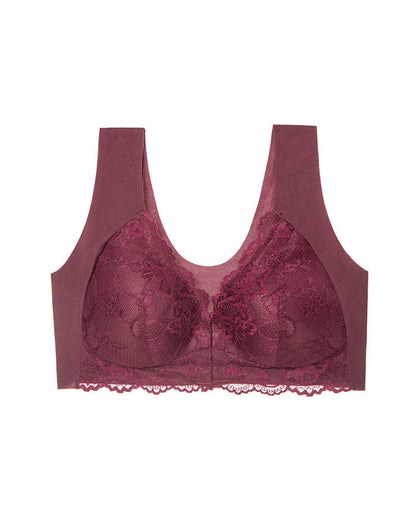 Lace Seamless Wirefree Push-up Pus size Full Coverage Bra