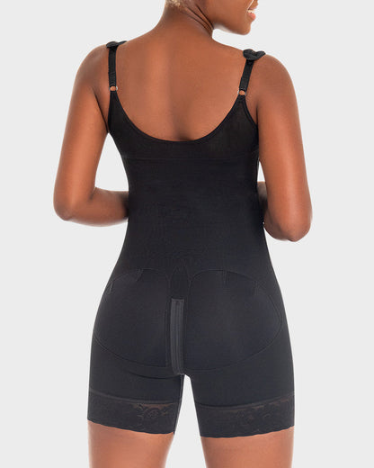 Mid-thigh Faja With Back Coverage And Adjustable Straps