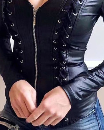 Leather Skinny Jacket Top