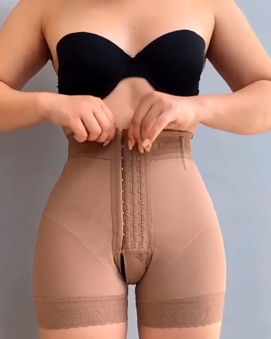High Waist Butt Lift Shorts With Three Levels Of Hook And Eyes