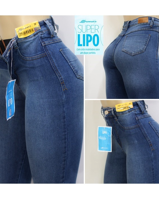 Sawary Jeans High Waist With Super Lipo Spandex