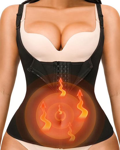 Waist Trainer Vest for Women Zipper Corset Body Shaper for Tummy Control Tank Top with Straps