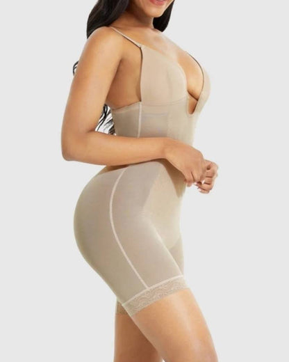 Slimming Backless Open Gusset Lace Butt Lifting Tummy Control Shapewear