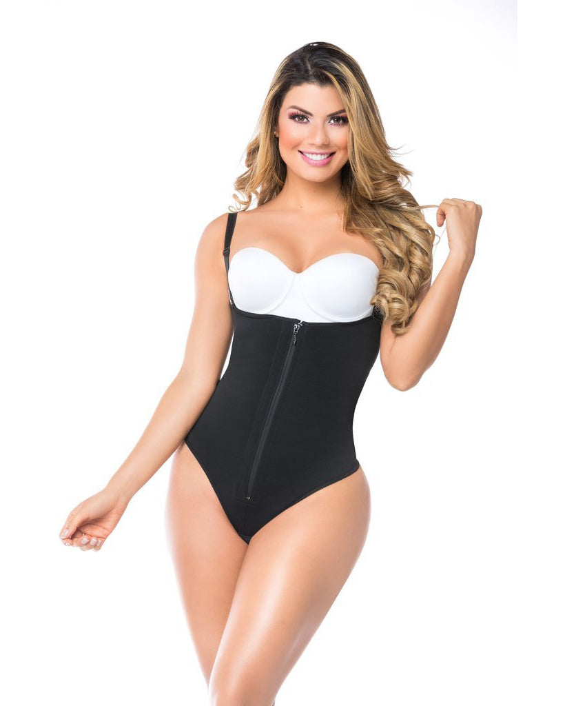 Women Shapewear Bodysuit Straps Tummy Control Waist Trainer Cincher Zipper Body Shaper Lace Fajas