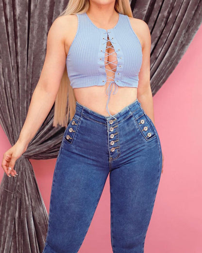 High Waist Tummy Control Stretchy Jeans