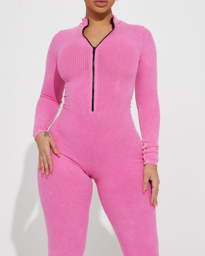 Seamless Zipper Yoga Jumpsuit