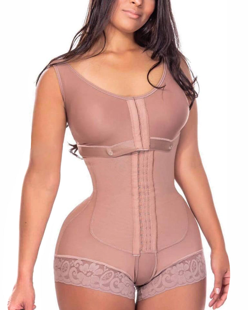 Full Back Coverage High Compression Powernet Garment With Bra