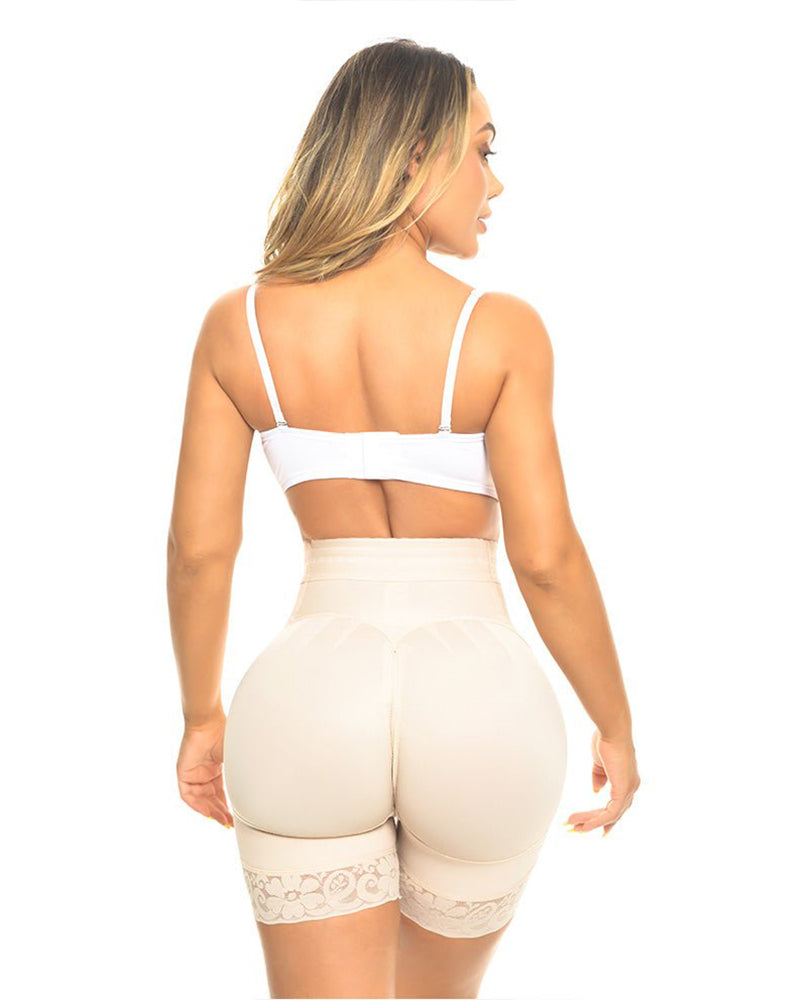 High Waist Push Up Short With 3 Rows Of Snaps And Enhancement Bootylicius
