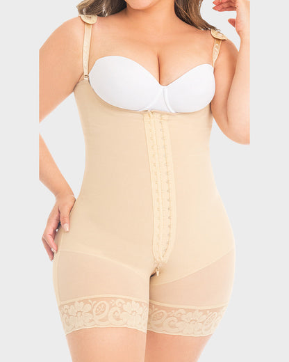 Mid-thigh Faja With Back Coverage And Adjustable Straps