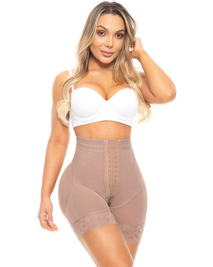HIGH WAIST PUSH UP SHORTS WITH 3 ROWS OF BOOTYLICIOUS ENHANCEMENT SNAPS