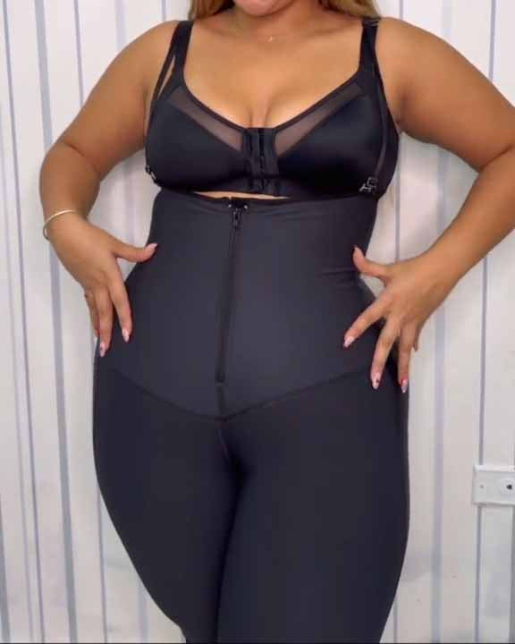 Internal Hooks Tummy Control Zipper Shapewear