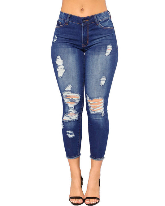 Women's Ripped Denim Pants