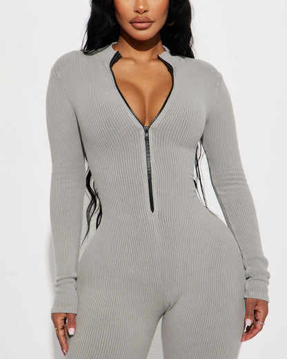 Seamless Zipper Yoga Jumpsuit