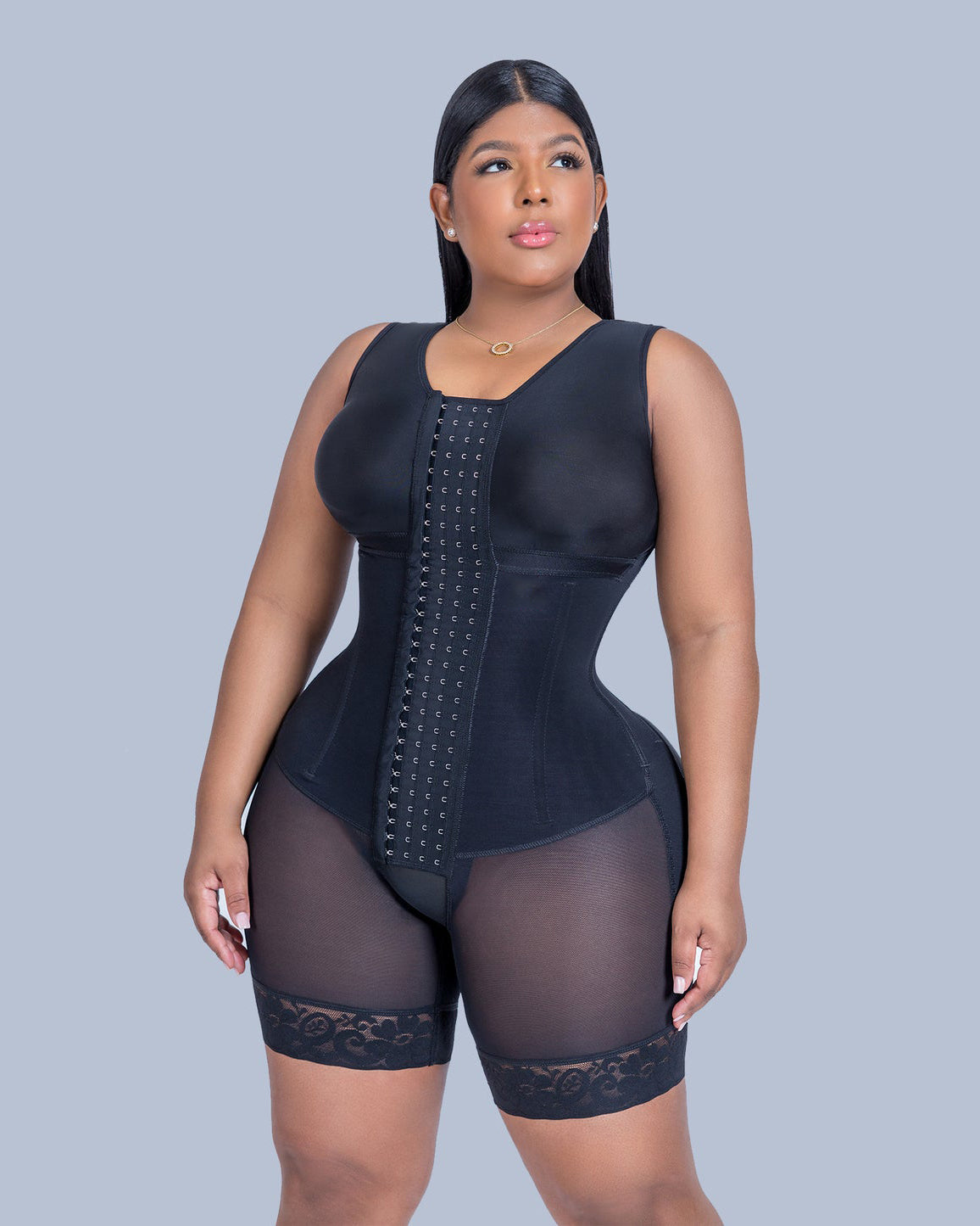 High Double Compression Tummy Control Full Body Shaper With Hook