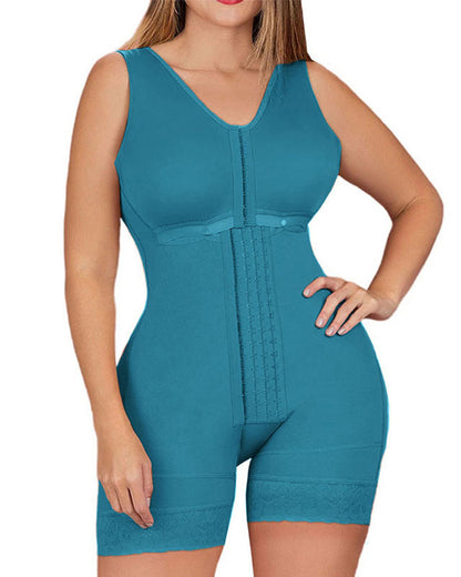 Post Surgery High Compression Shapewear With Hook And Eye Front Closure shaper Adjustable Bra Post partum Lift buttocks Silicone Lace For Better Grip