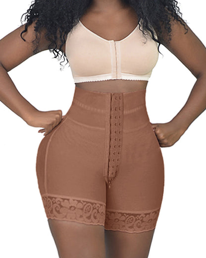 High Waisted Curvy Fit Double Compression Shorts