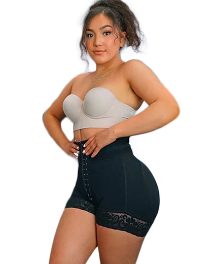 High Waisted Curvy Fit Double Compression Shorts