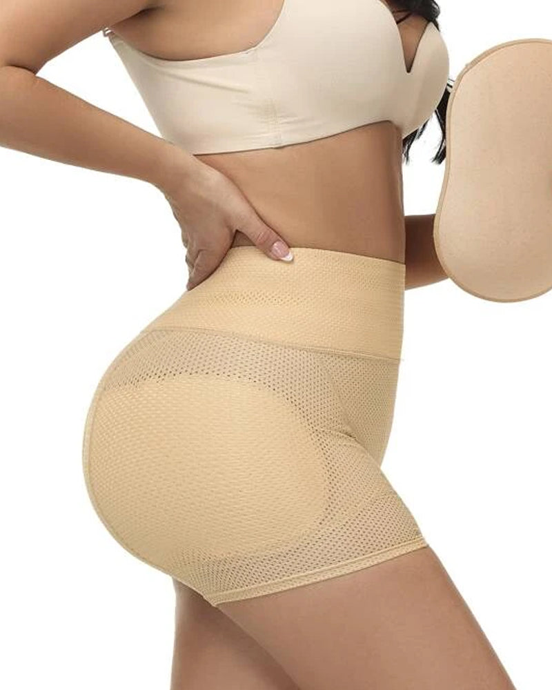 Womens High Waisted Shapewear Tummy Control Waist Trainer Butt Pads Seamless Hip Enhancer Shorts