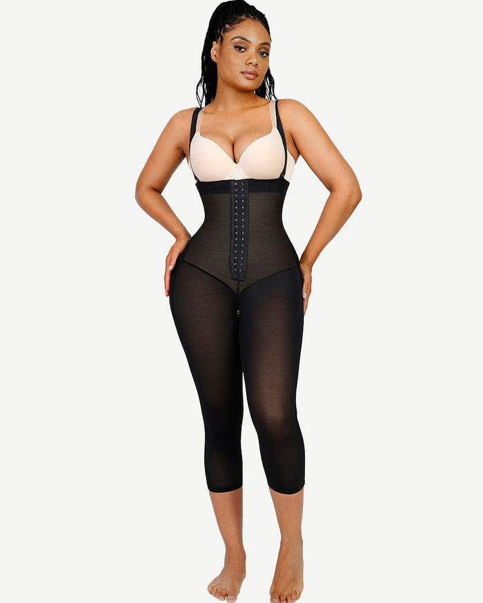 Latex Open Bust Tummy Control Shapewear with Adjustable Straps