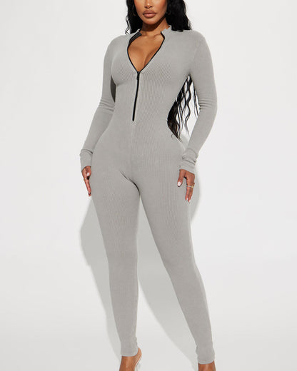 Seamless Zipper Yoga Jumpsuit