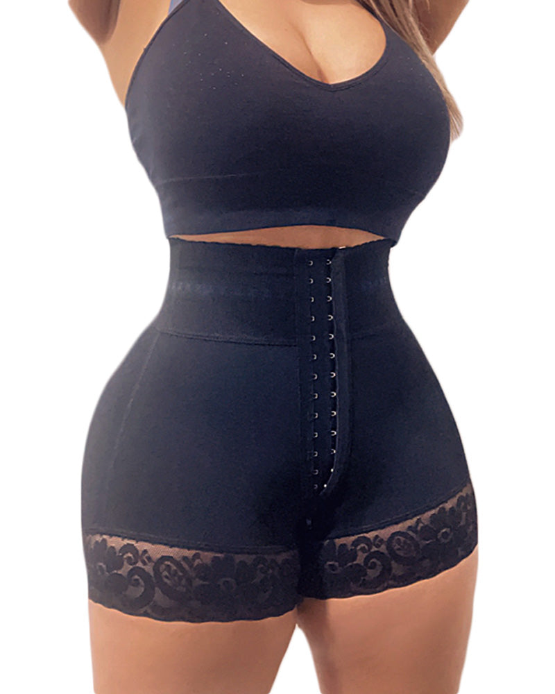 High Waisted Curvy Fit Double Compression Shorts