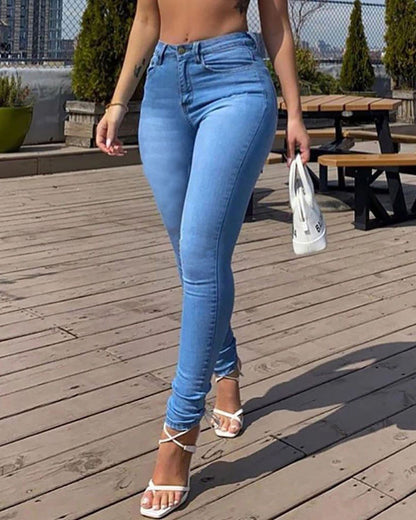 Sexy Peach Hip Skinny Jeans