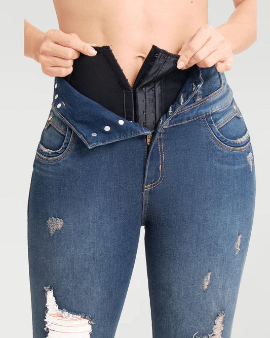 Jeans Con Faja Interna Levanta Cola - Wishe