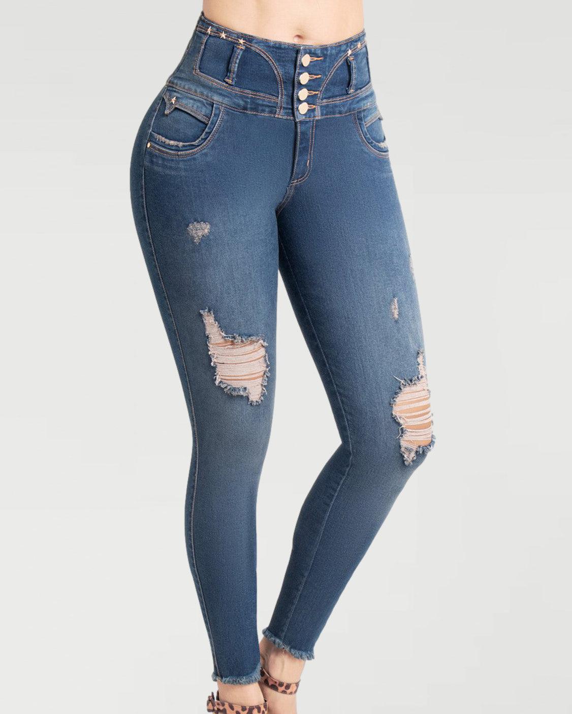 Jeans Con Faja Interna Levanta Cola - Wishe