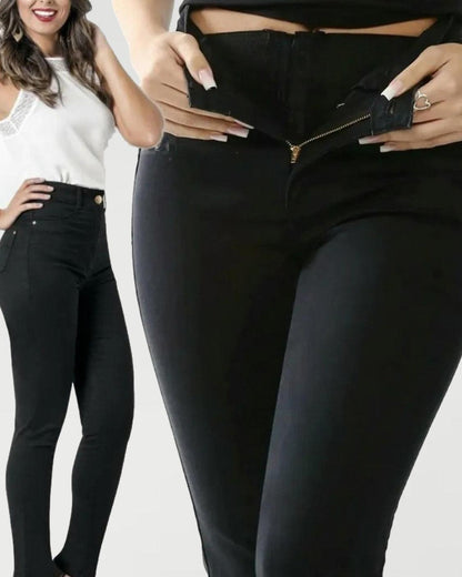 Sawary Jeans High Waist With Super Lipo Spandex - Wishe